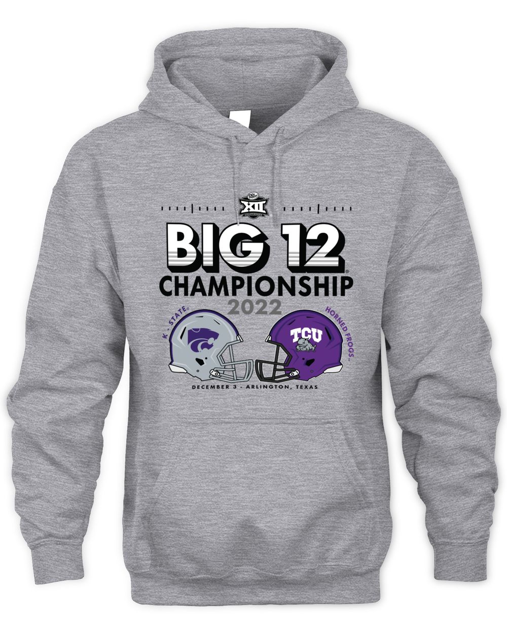 Bkstr Big 12 Championship K-State Vs Horned Frogs Hoodie Sweatshirt Unisex Hoodie sport-grey s