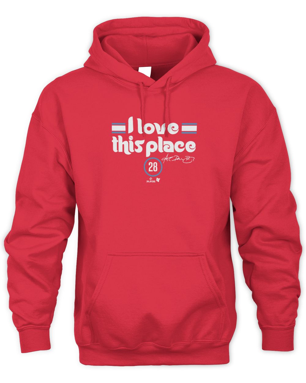 Mlb Shop Philadelphia Phillies Alec Bohm I Love This Place Hoodie Unisex Hoodie red s