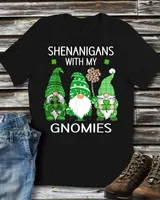St Patricks day lucky Shamrock leopard gnomes Irish women T-Shirt Unisex Standard T-Shirt black s