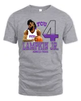 Texas Christian University Basketball #4 Lampkin Tee Gray Unisex Standard T-Shirt sport-grey s