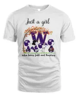 Just A Woman Who Loves Fall And Washington Huskies Peanuts Cartoon 2023 Hoodie Sweatshirt Unisex Standard T-Shirt white s
