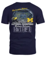 Michigan Wolverines College Football Playoff 2023 National Champions Schedule Tee Shirt Unisex Standard T-Shirt navy s