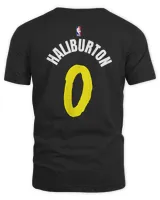Tyrese Haliburton #0 Indiana Pacers 2023-24 City Edition Name & Number T-Shirt Unisex Standard T-Shirt black s