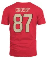 Canada Sidney Crosby  2025 4 Nations Face-Off Player Name & Number 87 Tee Red Unisex Standard T-Shirt red s
