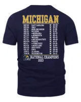 Champion University of Michigan Football 2023 National Champions Navy Final Score 34-13 and Schedule Tee Men's Premium Tshirt navy s