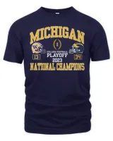 Champion University of Michigan Football 2023 National Champions Navy Final Score 34-13 and Schedule Tee Men's Premium Tshirt navy s