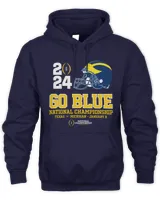 Michigan Football 2024 National Championship Game Jan 8 Navy Tee Unisex Hoodie navy s