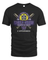 Washington Huskies 2  Appearances Ncaa Women's College World Series Shirt Unisex Standard T-Shirt black s