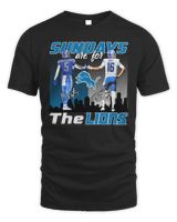 David Montgomery and Jared Goff Sundays Are For Lions Signatures Shirt Black Unisex Standard T-Shirt black s