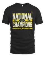 Michigan Wolverines football College Football Playoff 2024 National Champions Shirts Unisex Standard T-Shirt black s
