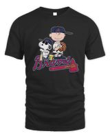 Official Peanuts Characters Atlanta Braves Baseball 2024 Shirt Unisex Standard T-Shirt black s