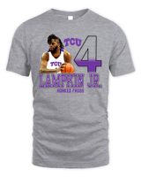 Texas Christian University Basketball #4 Lampkin Tee Gray Unisex Standard T-Shirt sport-grey s