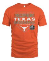 Event1 Team Store Texas Longhorns 2023 Ncaa Division I Baseball Super Regional Stanford, Ca The Road To Omaha Tee Unisex Standard T-Shirt orange s