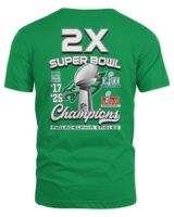 Eagles Football Philadelphia Eagles Super Bowl Lix 2025 Champions Trophy Shirt Unisex Standard T-Shirt irish-green s