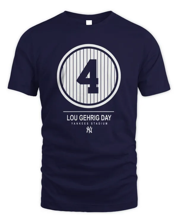 New York Yankees #4 Navy 2023 Lou Gehrig Day Shirt