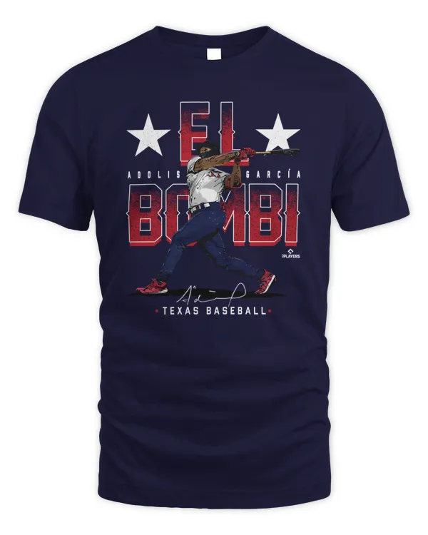 Adolis Garcia #53 Texas Rangers El Bombi WHT Tee Navy
