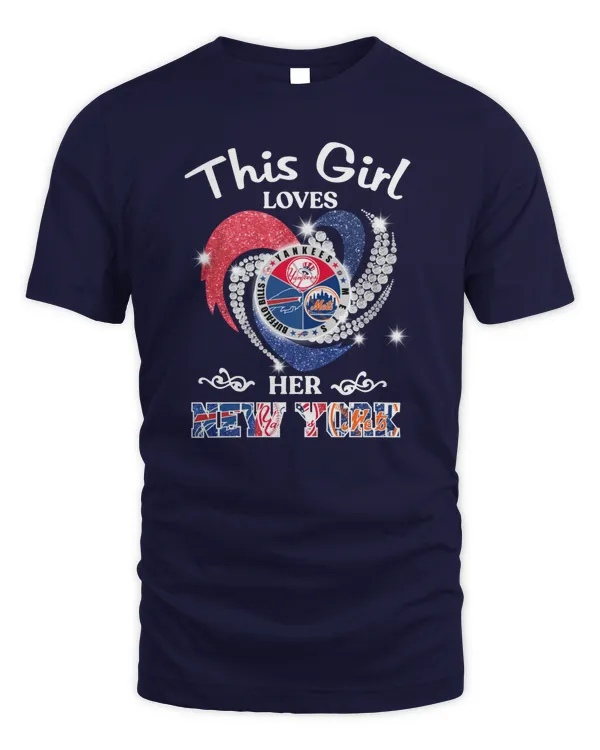 This Girl Loves Her New York Mets Logo Tee Shirt