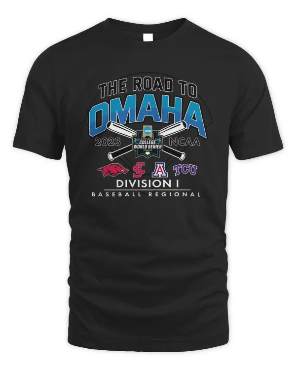 Event1 Team Store 2023 Ncaa Division I Baseball Regional Arkansas The Road To Omaha 4 Teams T Shirt