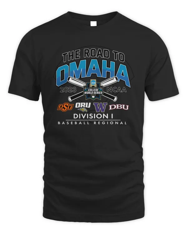 Event1 Team Store 2023 Ncaa Division I Baseball Regional Oklahoma State The Road To Omaha 4 Teams Tee Black