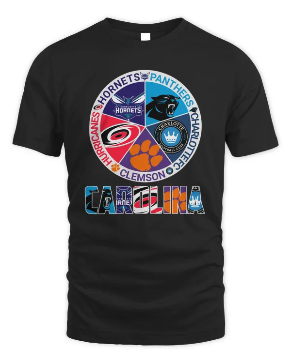Carolina All Team Sports Hornets X Panthers X Charlotte Fc X Clemson And Hurricanes 2023 Shirt