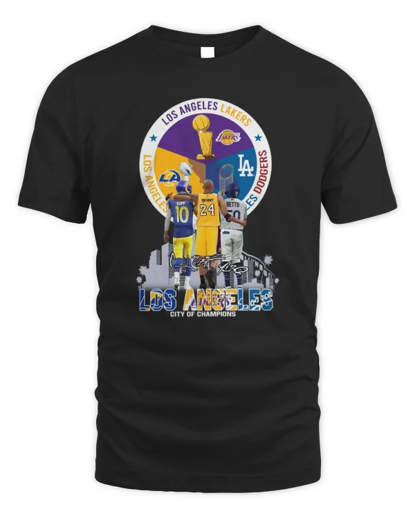 2023 Los Angeles City Of Champions Unisex Lakers x Dodgers x Rams T-Shirt
