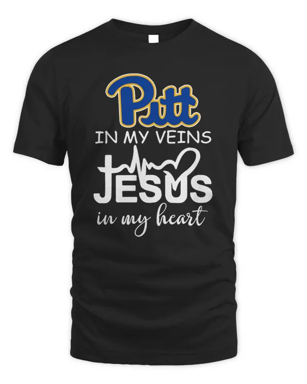 Official Pittsburgh Panthers Logo 2023 In My Veins Jesus In My Heart Hoodie Sweatshirt