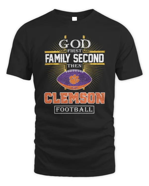 God First Family Second Then Clemson Tigers Football Diamonds Shirt