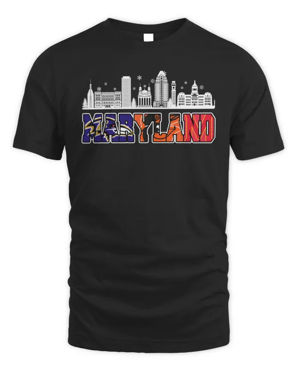 Maryland College Sports Teams Logo City Sky 2023 T Shirt