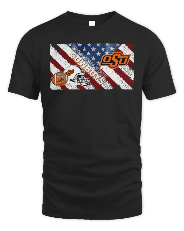 NCAA Oklahoma State Cowboys Helmet Flag American Shirt