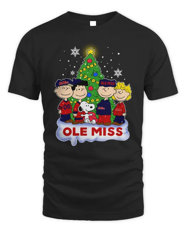 Peanuts Characters Loves Christmas And Ole Miss Rebels 2023 Shirt