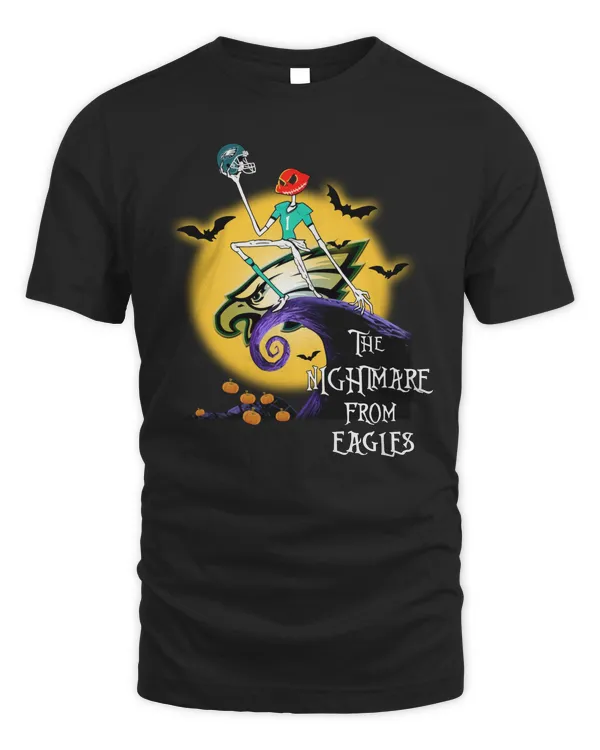 Jalen Hurts Jack Skellington The Nightmare From Eagles Halloween 2023 Shirt Black
