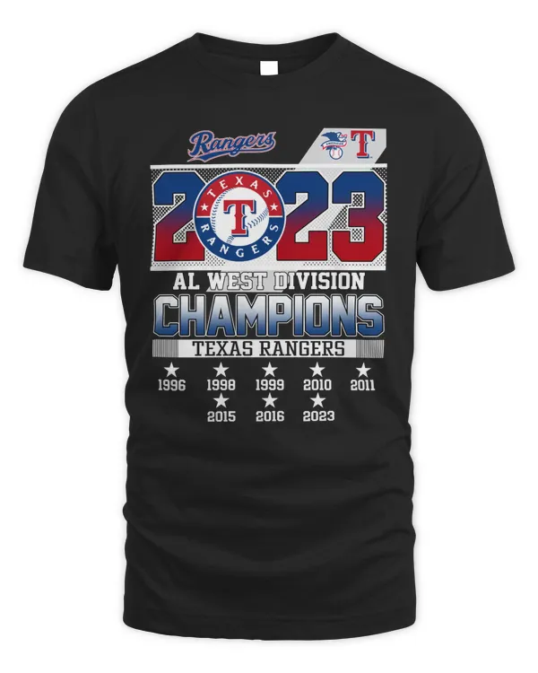 Official Texas Rangers Al West Champs 2023 Tee Black