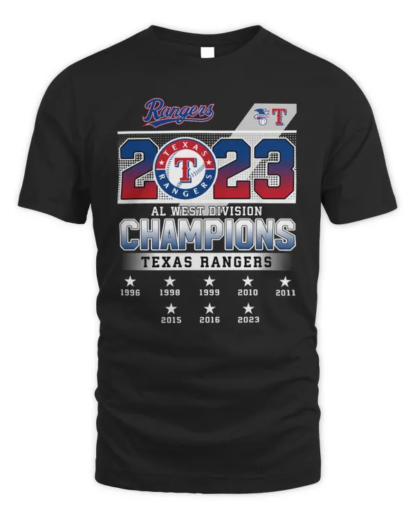 Texas Rangers 2023 Al West Division Champions Logo Shirt Black