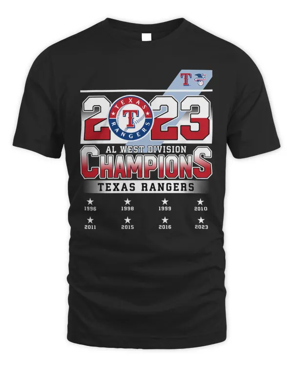 Texas Rangers 1996-2023 American League West Division Champions Logo Shirt