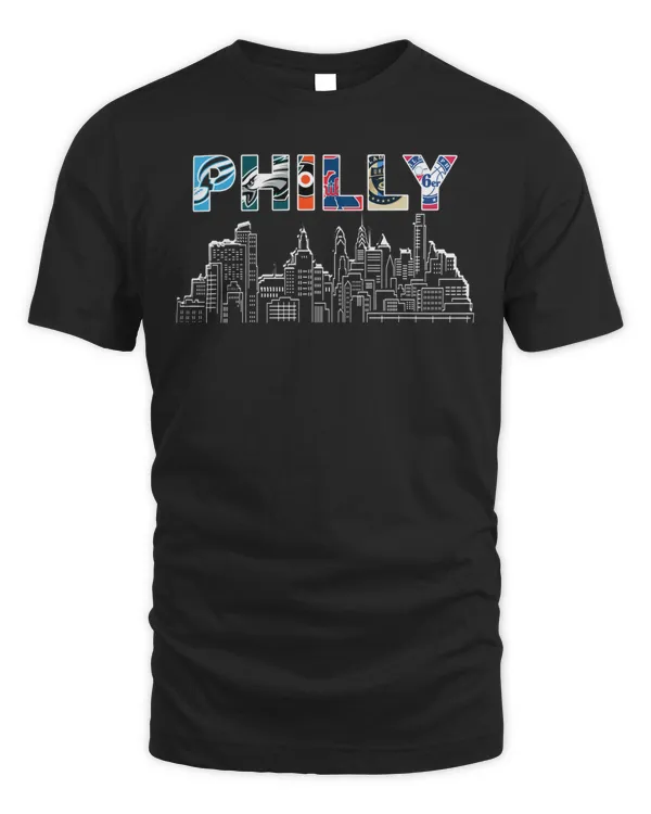 Philly Team Sports Skyline 2023 Logo Shirt Black