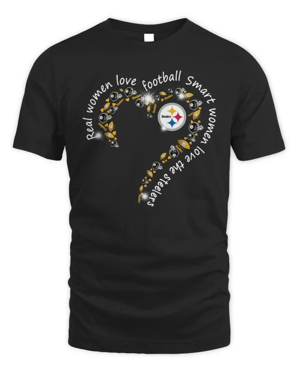 Real Women Love Football Smart Women Love The Steelers Heart Logo Shirt Hoodie