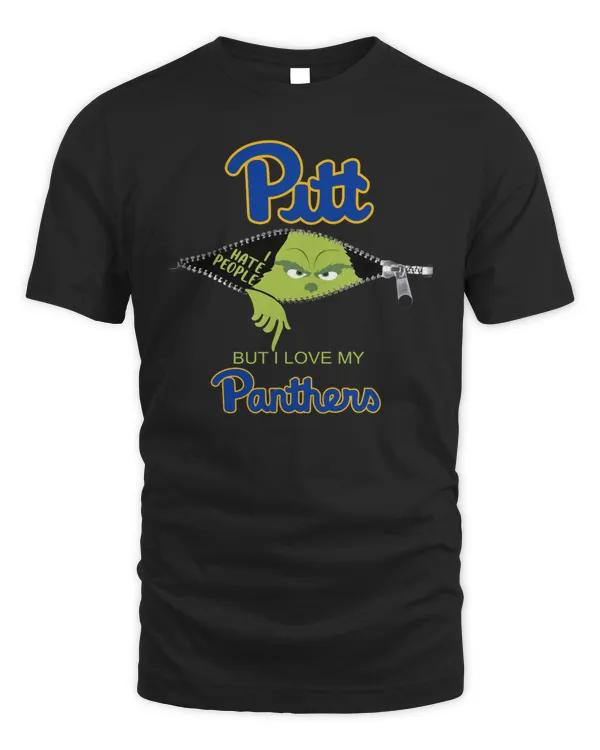 Official Grinch Zipper I Hate People But I Love My Pittsburgh Panthers Shirt