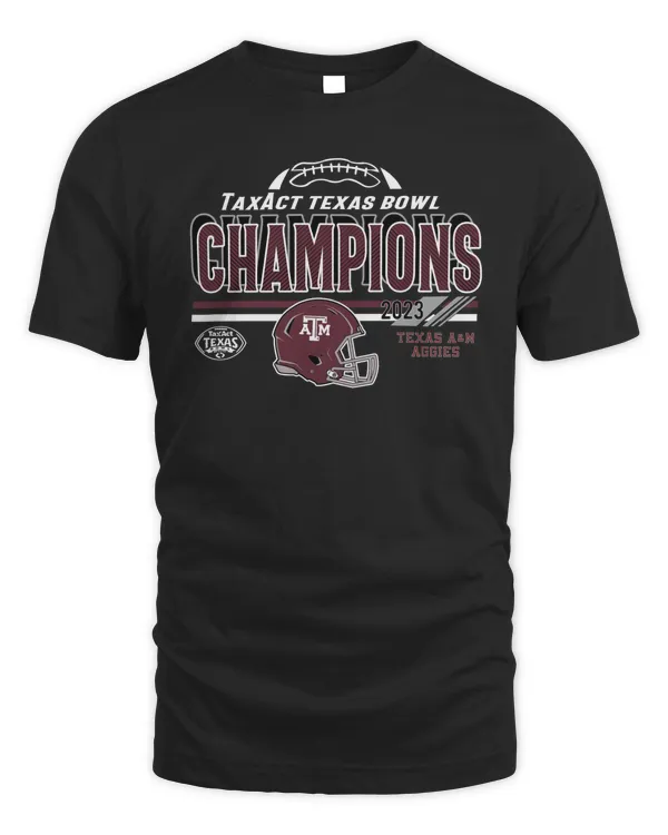 Texas A&M Aggies Champions 2023 Texas Bowl Helmet Shirt Black