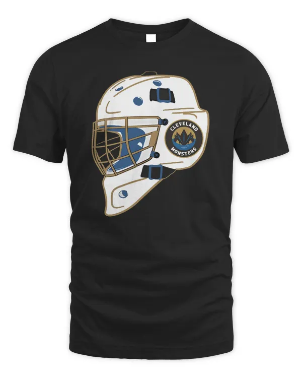 Bessie Black Goalie Helmet Tee Cleveland Monsters