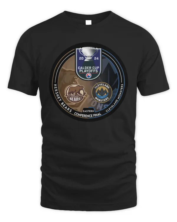 Hershey Bears vs Cleveland Monsters 2024 Calder Cup Playoffs Tee Black