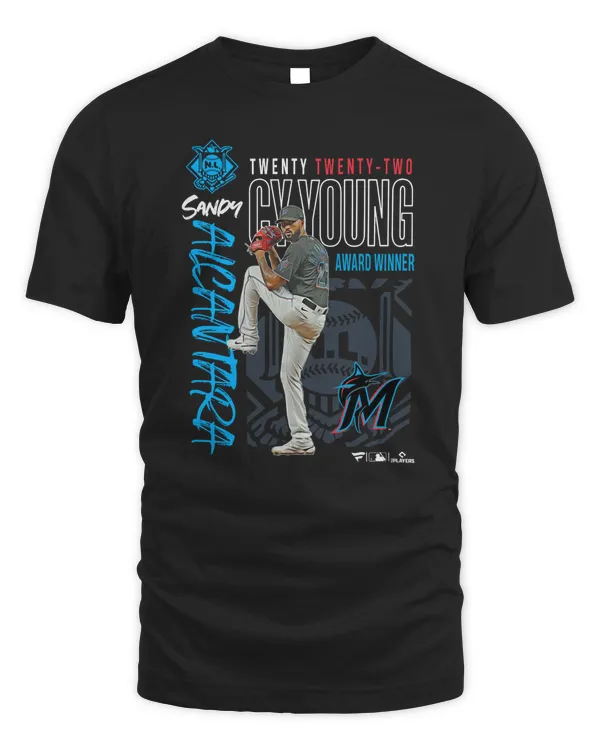 Miami Marlins Sandy Alcantara 2022 Nl Cy Young Award Winner Tee