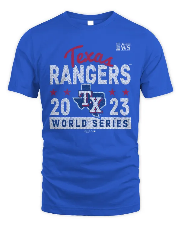 Texas Rangers X Majestic Threads 2023 World Series Ws Champions Tri-Blend T-Shirt Royal
