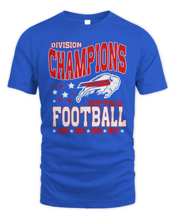 Buffalo Football Division Champions 21-22-23 Tee Royal Blue
