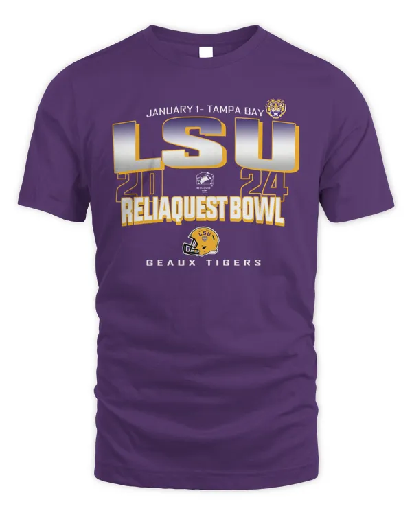 Lsu Tigers Purple 2023 Reliaquest Bowl Jan 1 Tampa Bay Logo Shirt Purple