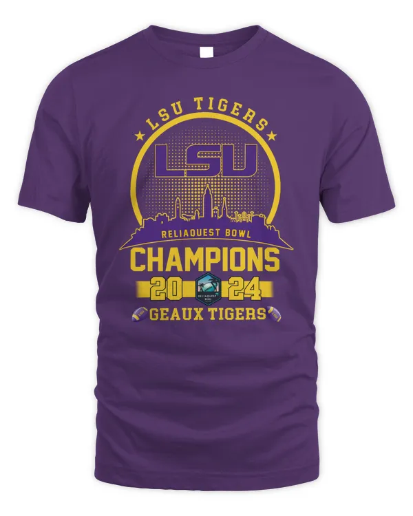 Skyline 2023-2024 Reliaquest Bowl Champions LSU Tigers Geaux Tigers Shirt Purple