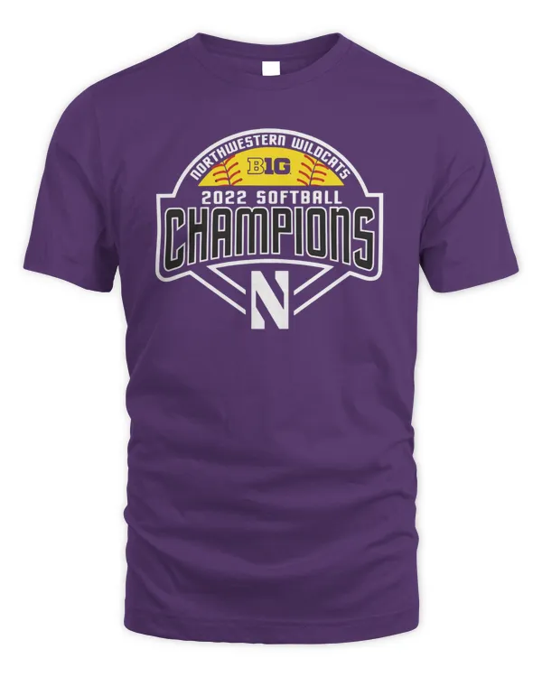 Ncaa Shop Northwestern Wildcats 2022 Softball Big Ten Regular Season Champions Tee
