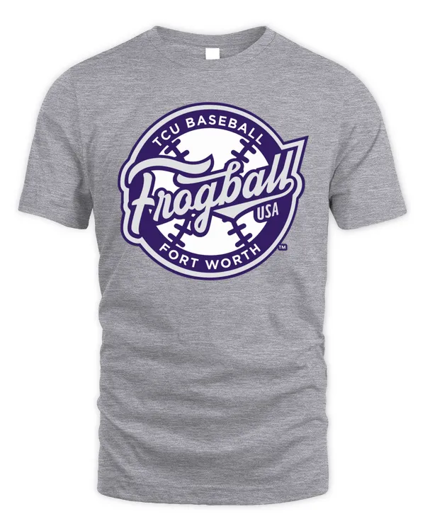 Official Texas Christian University Tcu Baseball 2023 College World Series Bound Frogball Tee Gray