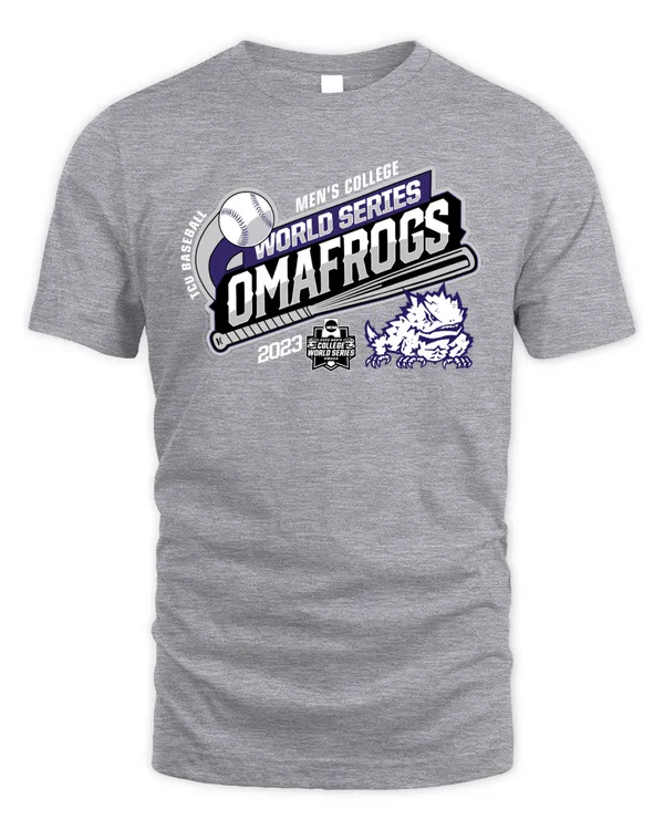 Tcu Horned Frogs 2023 Ncaa Division I Men'S Baseball College World Series Omafrogs Tee Shirt Gray