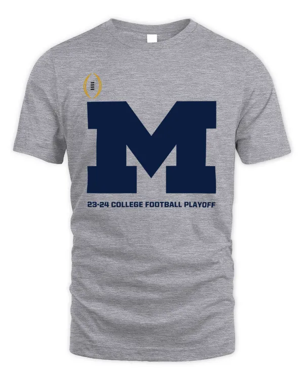 2023-2024 College Football Playoff #1 Michigan Wolverines Grey T-Shirt