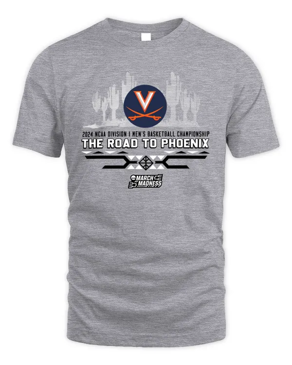 Virginia Cavaliers Team 2024 Ncaa Division I Men's Basketball Champion The Road To Phoenix March Madness Tee
